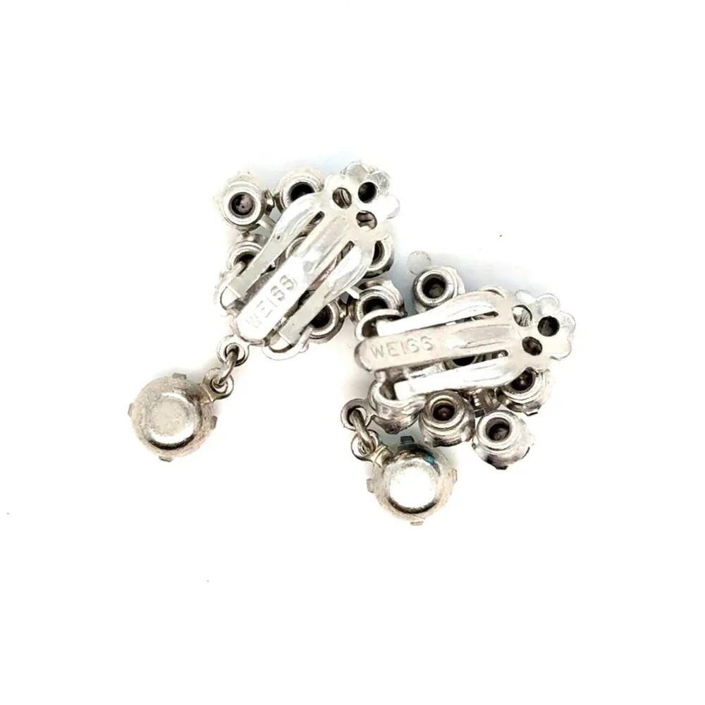 Weiss Rhinestones‎ Clip On Earrings